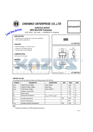 CHT3055ZPT datasheet - NPN SILICON Transistor