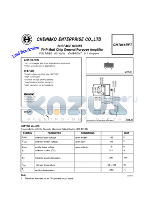 CHT856BPT datasheet - PNP Muti-Chip General Purpose Amplifier