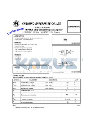 CHT857BWPT datasheet - PNP Muti-Chip General Purpose Amplifier