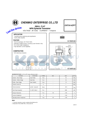 CHTA14ZPT datasheet - NPN Epitaxial Transistor