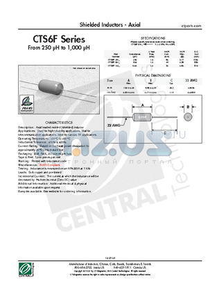 CTS6F datasheet - Shielded Inductors - Axial