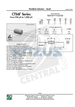 CTS6F-102M datasheet - Shielded Inductors - Axial