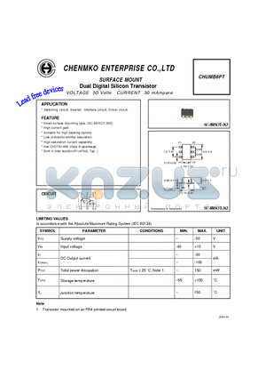 CHUMB6PT datasheet - Dual Digital Silicon Transistor