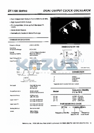 DF1100 datasheet - DUAL OUTPUT CLOCK OSCILLATOR