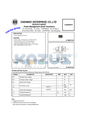 CHUMF8PT datasheet - Power Management (Dual Transistor)