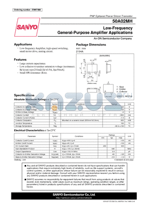 50A02MH datasheet - Low-Frequency General-Purpose Amplifier Applications