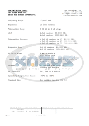 50BR-008 datasheet - BENCH TOP ROTARY ATTENUATOR