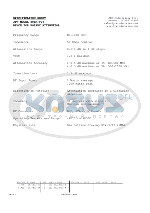 50BR-009 datasheet - BENCH TOP ROTARY ATTENUATOR