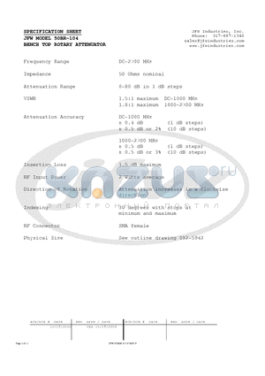 50BR-104 datasheet - BENCH TOP ROTARY ATTENUATOR