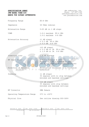 50BR-105 datasheet - BENCH TOP ROTARY ATTENUATOR