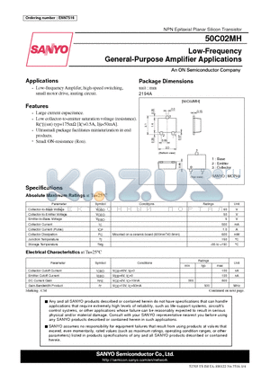 50C02MH datasheet - Low-Frequency General-Purpose Amplifier Applications