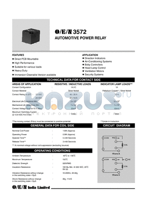 3572-1A-06-E-01 datasheet - AUTOMOTIVE POWER RELAY