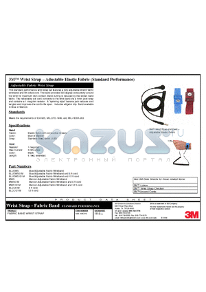 BLUEWS121M datasheet - Adustable Elastic Fabric(Standard Performance)