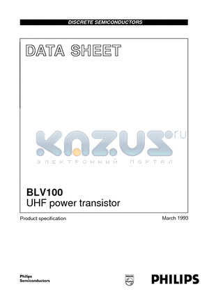 BLV100 datasheet - UHF power transistor