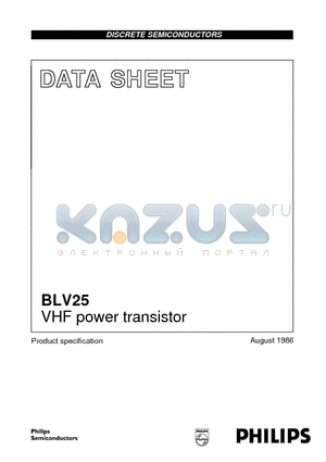 BLV25 datasheet - VHF power transistor