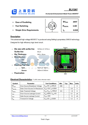 BLV297 datasheet - N-channel Enhancement Mode Power MOSFET