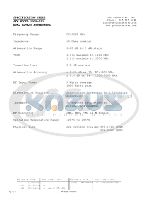 50DR-055 datasheet - DUAL ROTARY ATTENUATOR