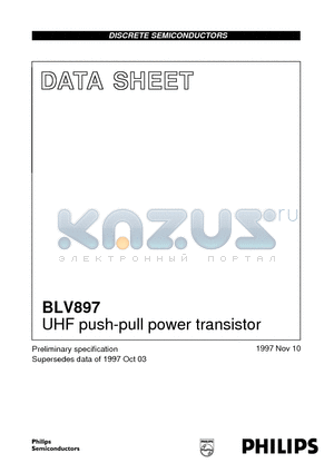 BLV897 datasheet - UHF push-pull power transistor