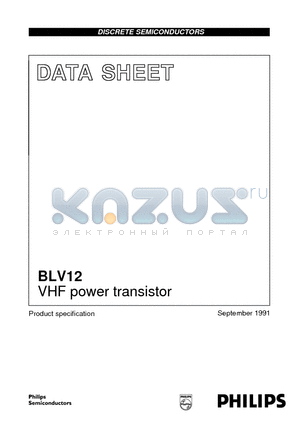 BLV12 datasheet - VHF power transistor