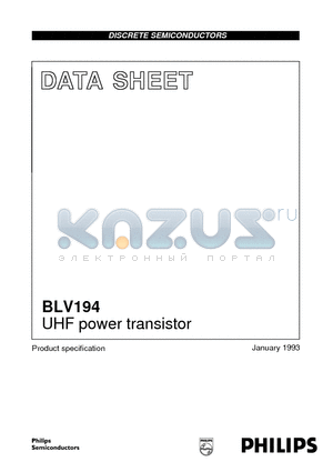 BLV194 datasheet - UHF power transistor