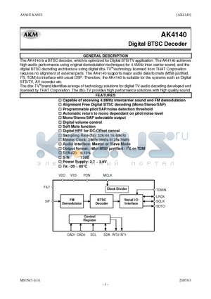 AK4140VF datasheet - Digital BTSC Decoder