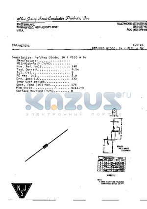 1N5126 datasheet - REF/REG DIODE