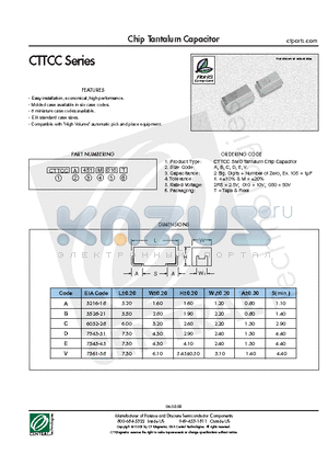 CTTCCA451K010T datasheet - Chip Tantalum Capacitor