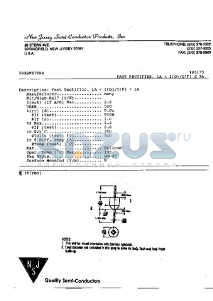 1N5175 datasheet - FAST RECTIFIER