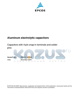 B43514A0188M087 datasheet - Aluminum electrolytic capacitors