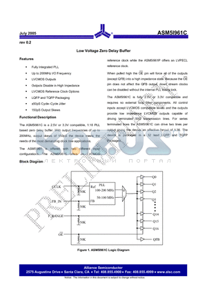 ASM5I961C-32-ET datasheet - Low Voltage Zero Delay Buffer