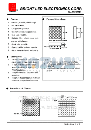 BM-08F88MD datasheet - super red chips, which are made from AlGaAs on AlGaAs substrate.