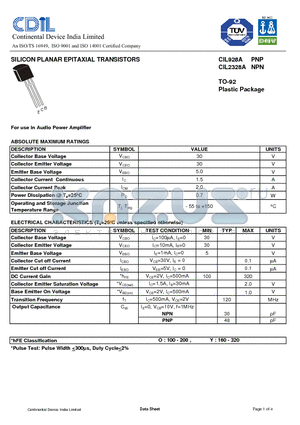 CIL2328A datasheet - SILICON PLANAR EPITAXIAL TRANSISTORS