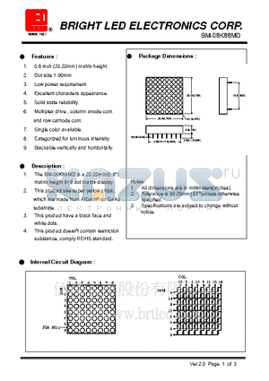 BM-08K88MD datasheet - super red chips, which are made from AlGaAs on AlGaAs substrate.