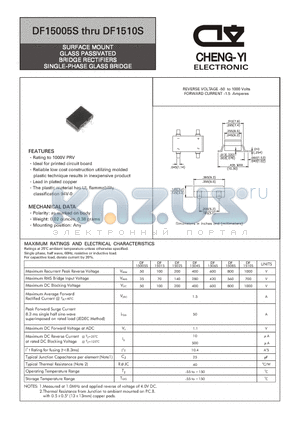 DF15005S datasheet - SURFACE MOUNT GLASS PASSIVATED BRIDGE RECTIFIERS SINGLE-PHASE GLASS BRIDGE