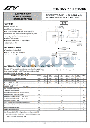 DF1502S datasheet - SURFACE MOUNT GLASS PASSIVATED BRIDEG RECTIFIERS