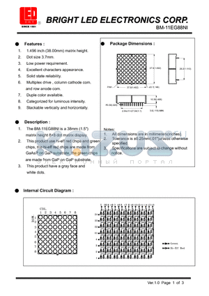 BM-11EG88NI datasheet - 38mm (1.5