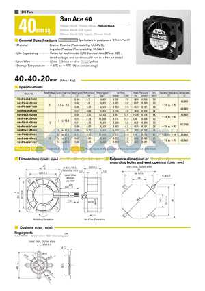 109P0405F601 datasheet - San Ace 40