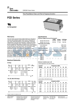 50FCD10 datasheet - Three Phase External Power Line Filter for Frequency Converters