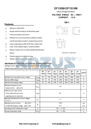 DF1510M datasheet - Silicon Bridge Rectifiers