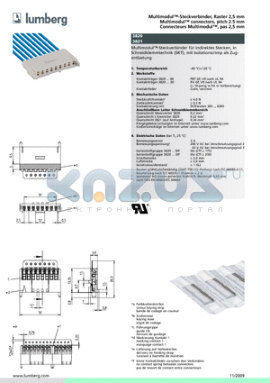 382003 datasheet - Multimodul-Steckverbinder, Raster 2,5 mm