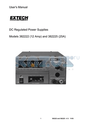 382222 datasheet - DC Regulated Power Supplies