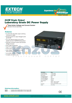 382275 datasheet - 600W Single Output Laboratory Grade DC Power Supply