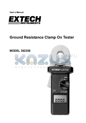 382356 datasheet - Ground Resistance Clamp On Tester