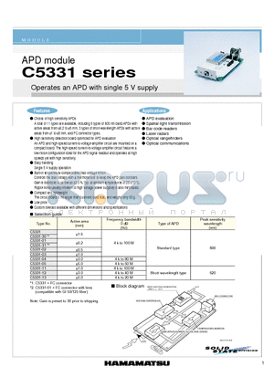 C5331-04 datasheet - Operates an APD with single 5 V supply