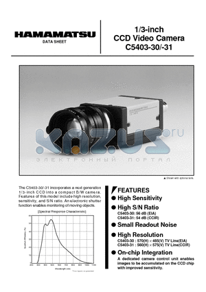 C5403-30 datasheet - 1/3-inch CCD Video Camera