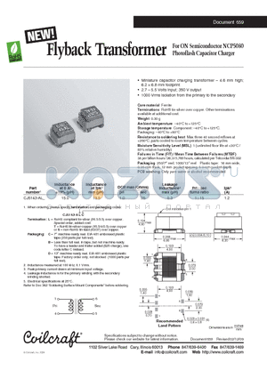 CJ5143-AL datasheet - Flyback Transformer