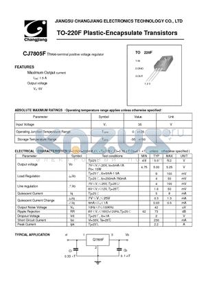 CJ7805F-TO-220F datasheet - Three-terminal positive voltage regulator