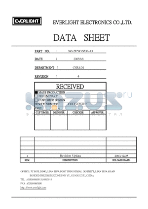 383-2UYC-S530-A3 datasheet - Technical Data Sheet 5.0mm Round Type LED Lamps