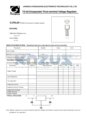 CJ78L05 datasheet - Three-terminal positive voltage regulator