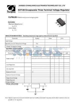 CJ78L05-SOT-89 datasheet - Three-terminal positive voltage regulator